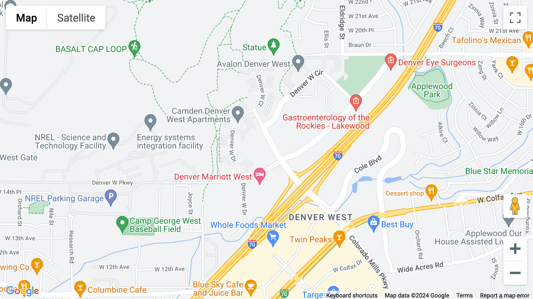 Click for interative map of 14143 Denver West Parkway, Suite 100, Golden