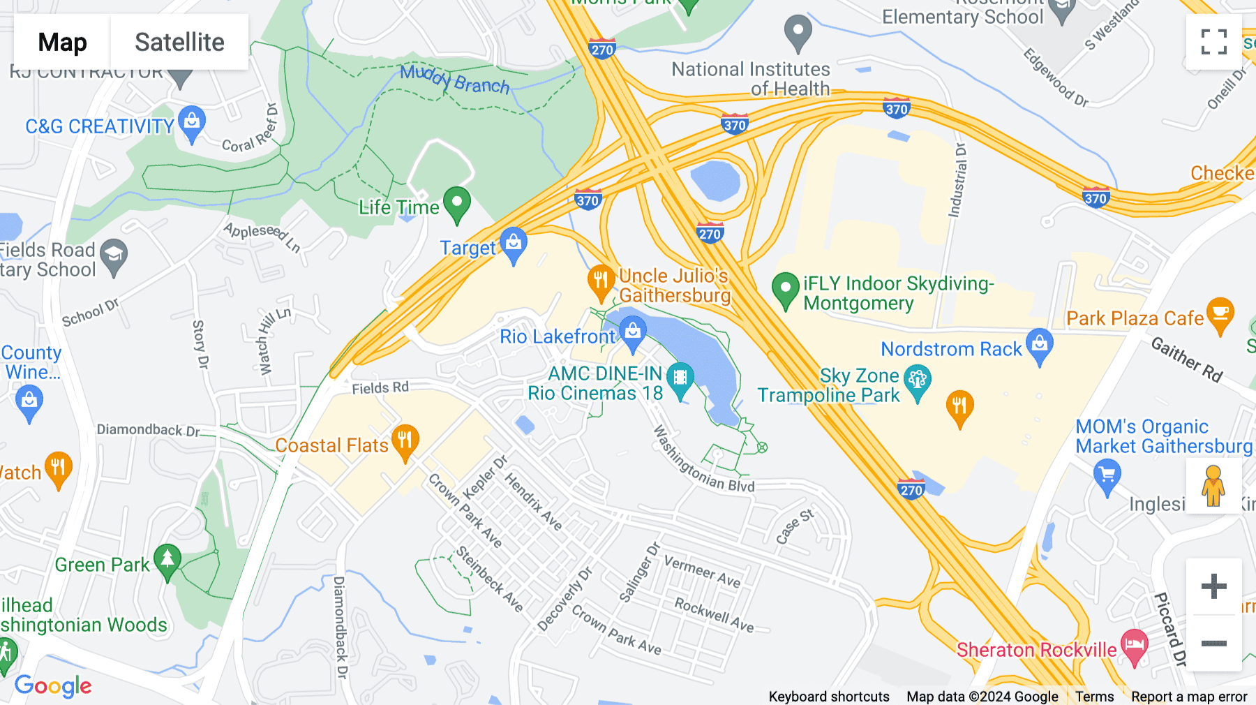 Click for interative map of 9841 Washingtonian Blvd, Suite 200, Gaithersburg