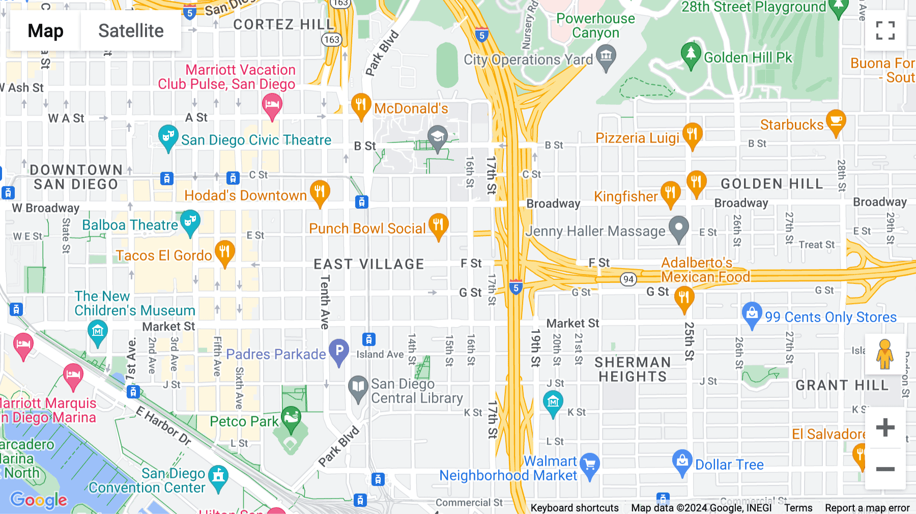 Click for interative map of 845 15th Street, Floors 1-4, San Diego