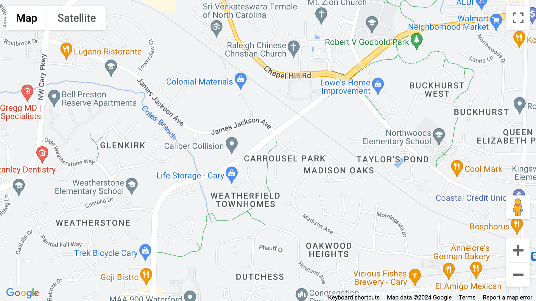 Click for interative map of 1750 NW Maynard Road, STE 100, Cary