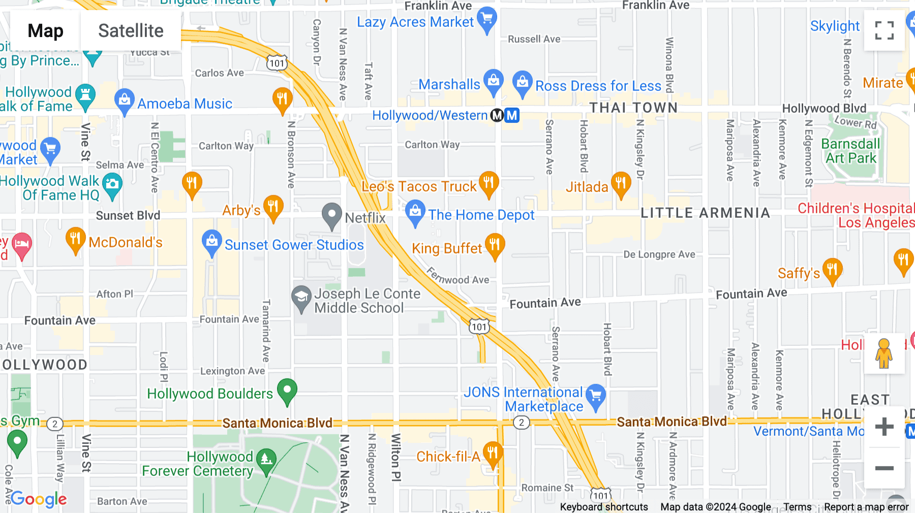 Click for interative map of 1370 N St Andrews Pl, Los Angeles, CA, Los Angeles