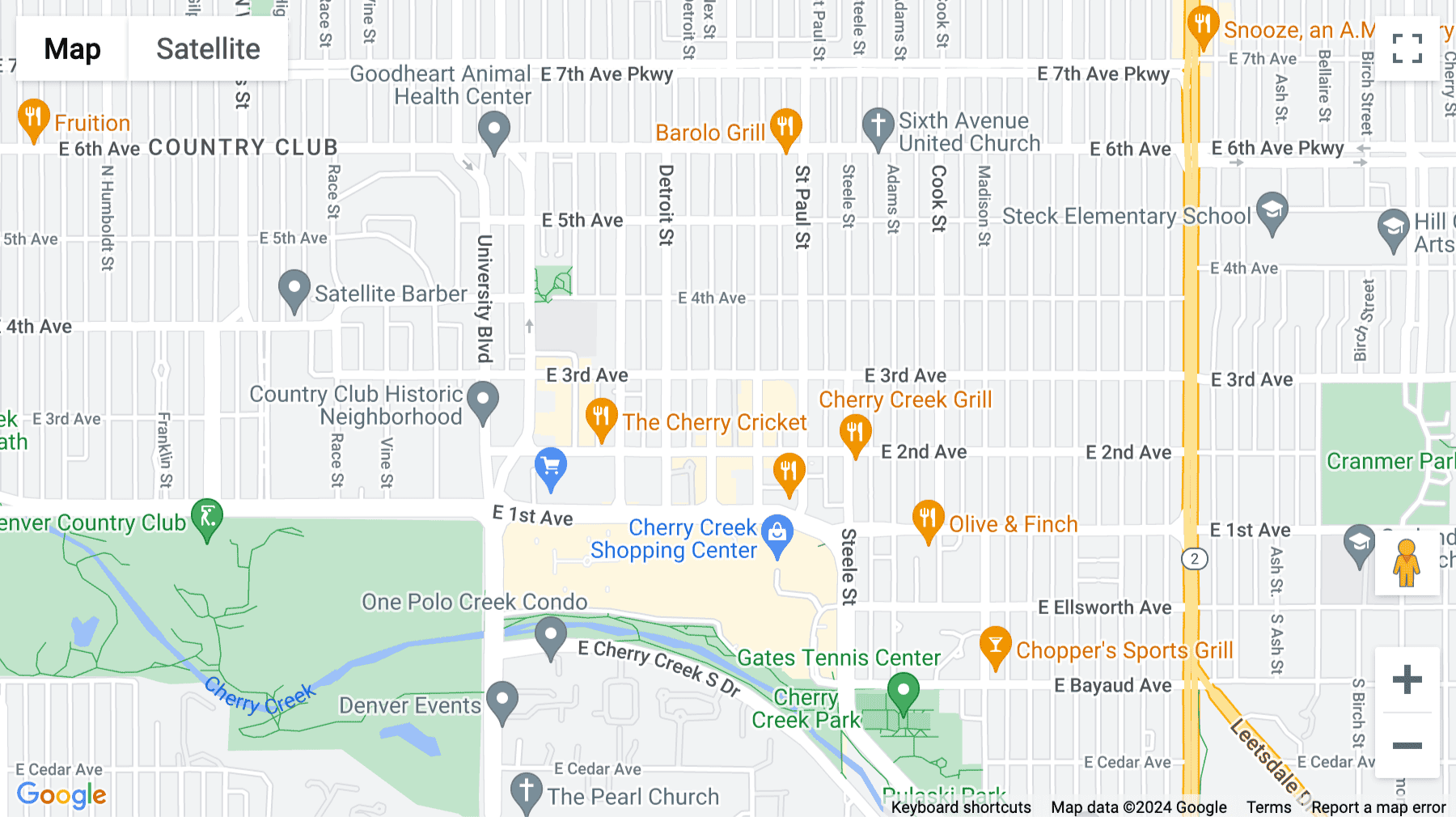 Click for interative map of 250 Fillmore Street, Floors 1 through 3, Denver