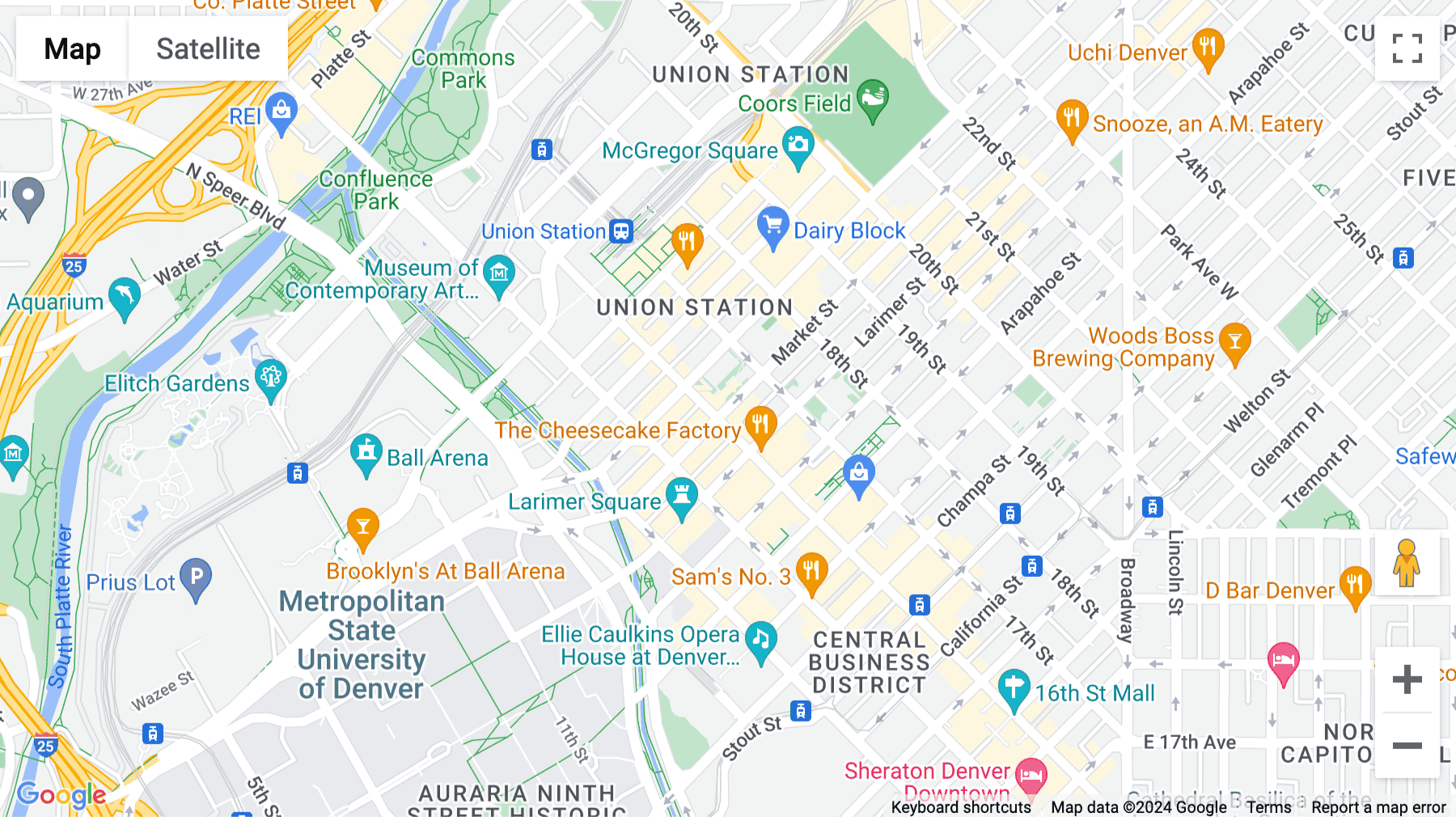 Click for interative map of 1624 Market Street, Suite 202, Denver