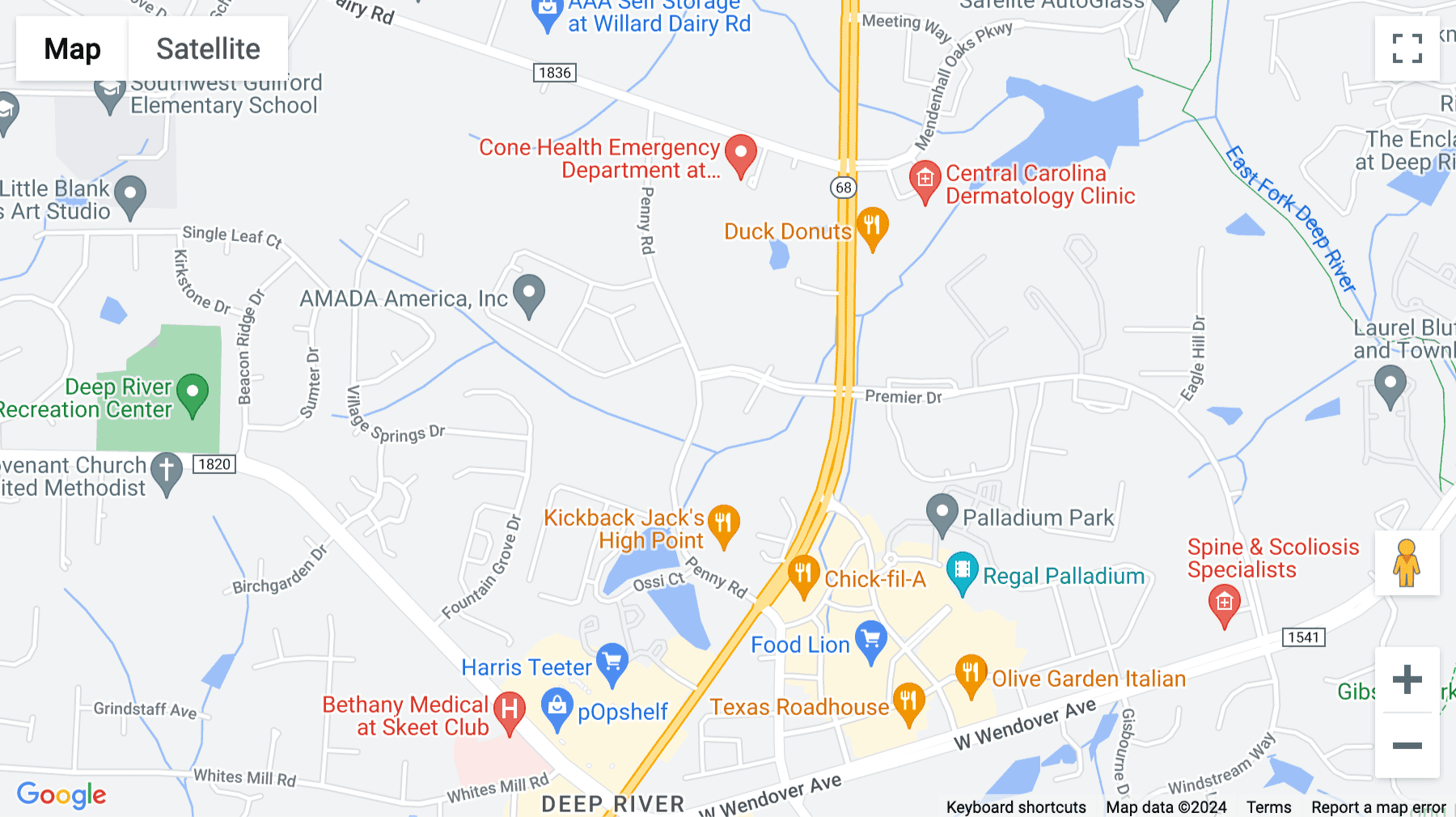 Click for interative map of 3980 Premier Drive, Suite 110, High Point