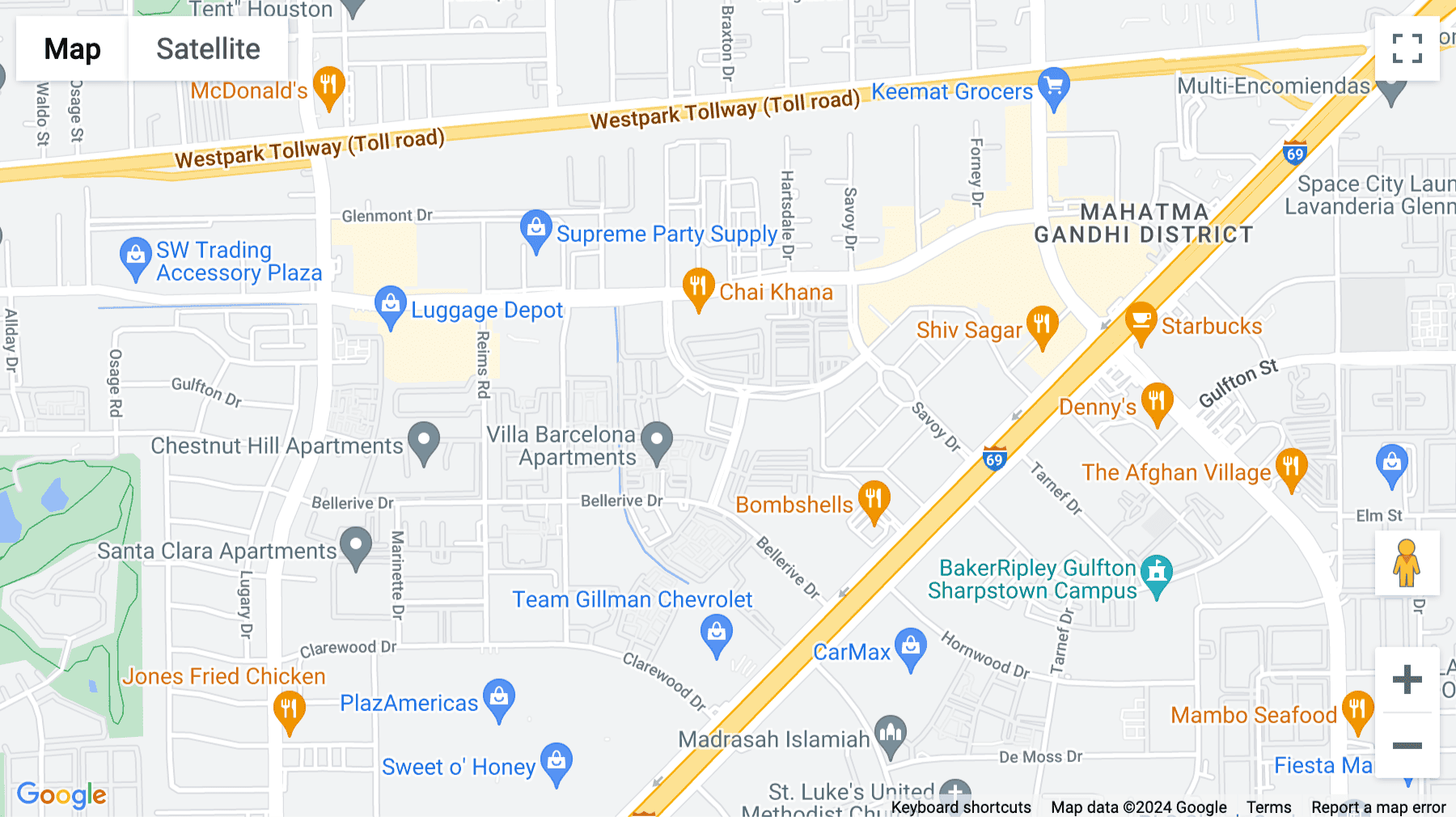 Click for interative map of 7207 Regency Square Blvd, Houston