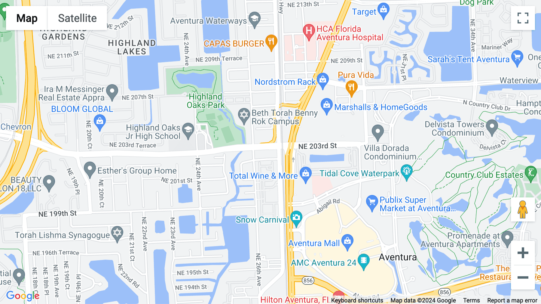Click for interative map of 20200 West Dixie Highway, Aventura