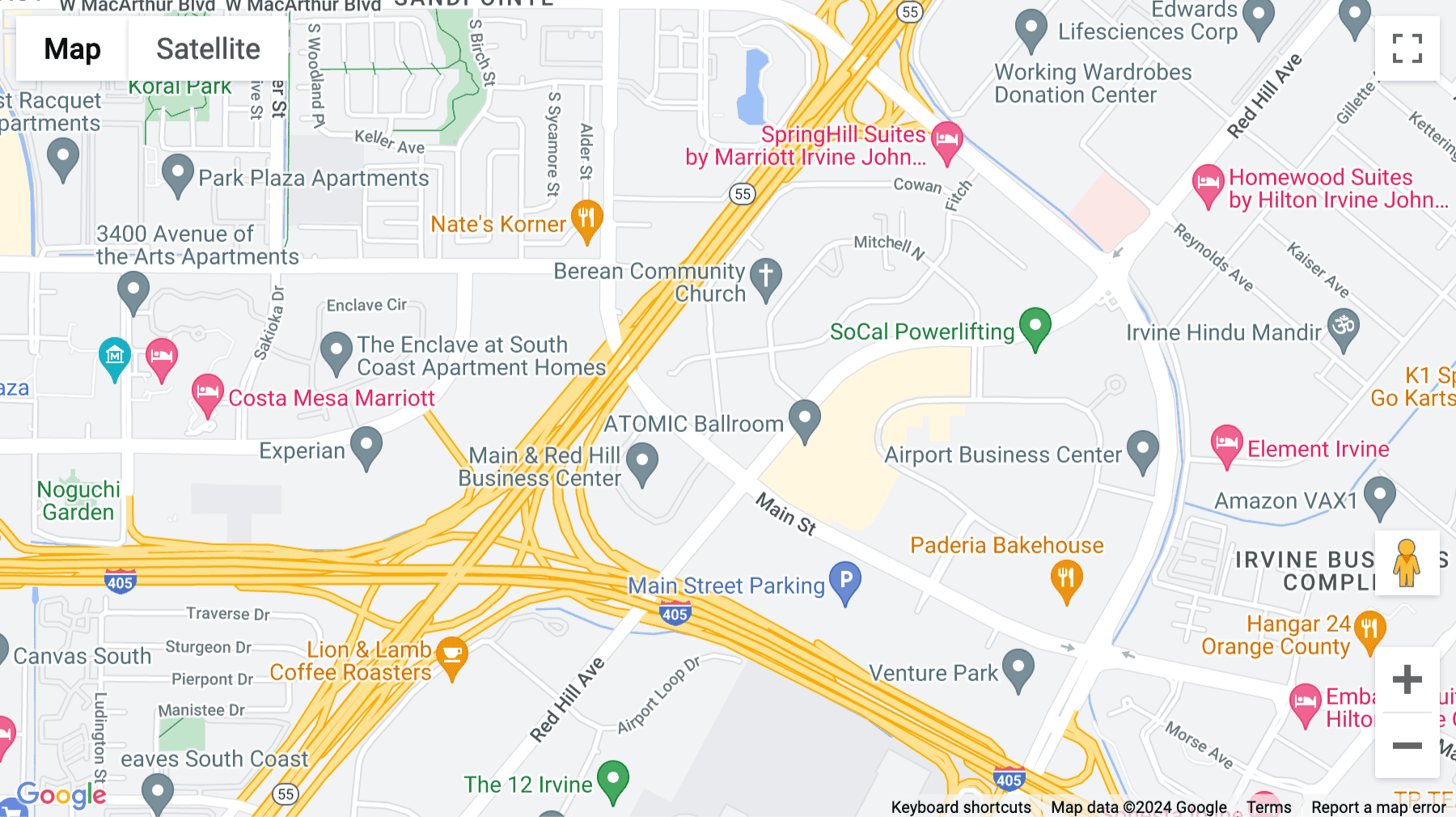 Click for interative map of 18012 Cowan, Suite 200, Irvine