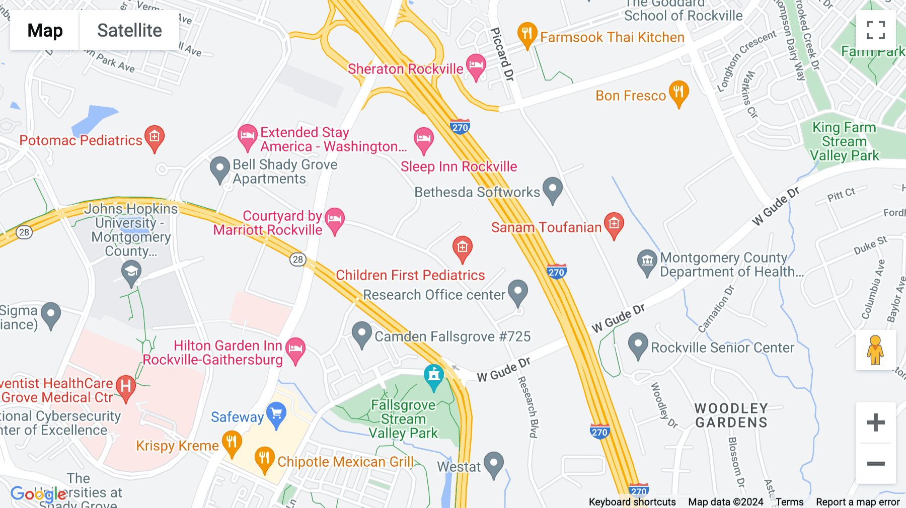 Click for interative map of 2301 Research Boulevard, North Rockville, Rockville