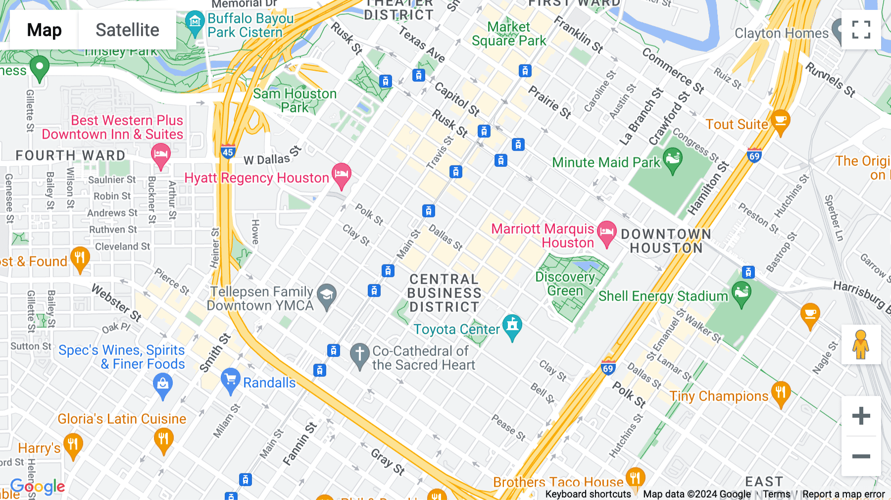 Click for interative map of 1201 Fannin Street, Houston