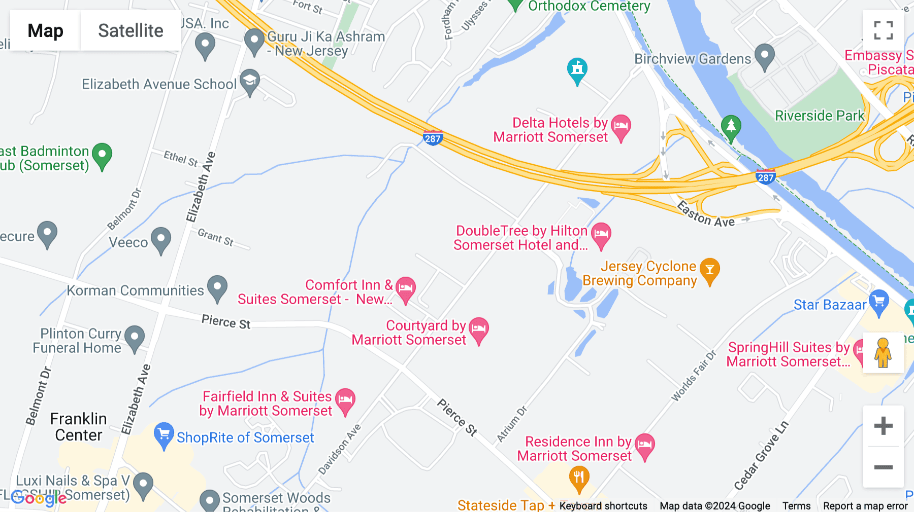 Click for interative map of 100 Franklin Square Dr, Suite 400, Somerset