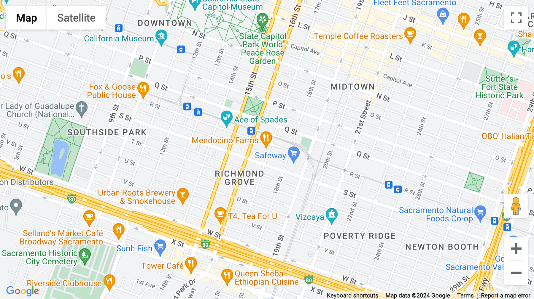 Click for interative map of 1610 R Street, 3rd and 4th Floors, Sacramento