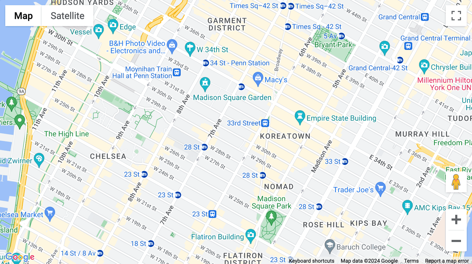 Click for interative map of 127 West 30th Street, 1, 9, 10 & 11th floor, New York City