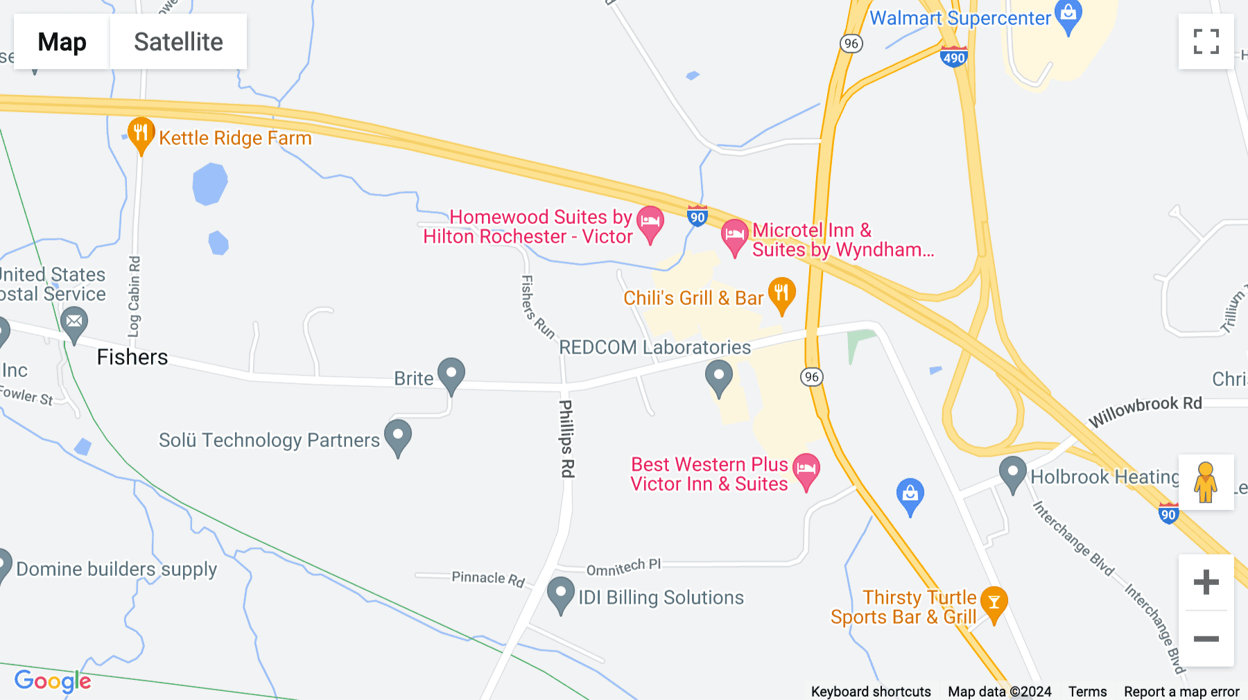 Click for interative map of 600 Fishers Station Drive, Rochester (New York)