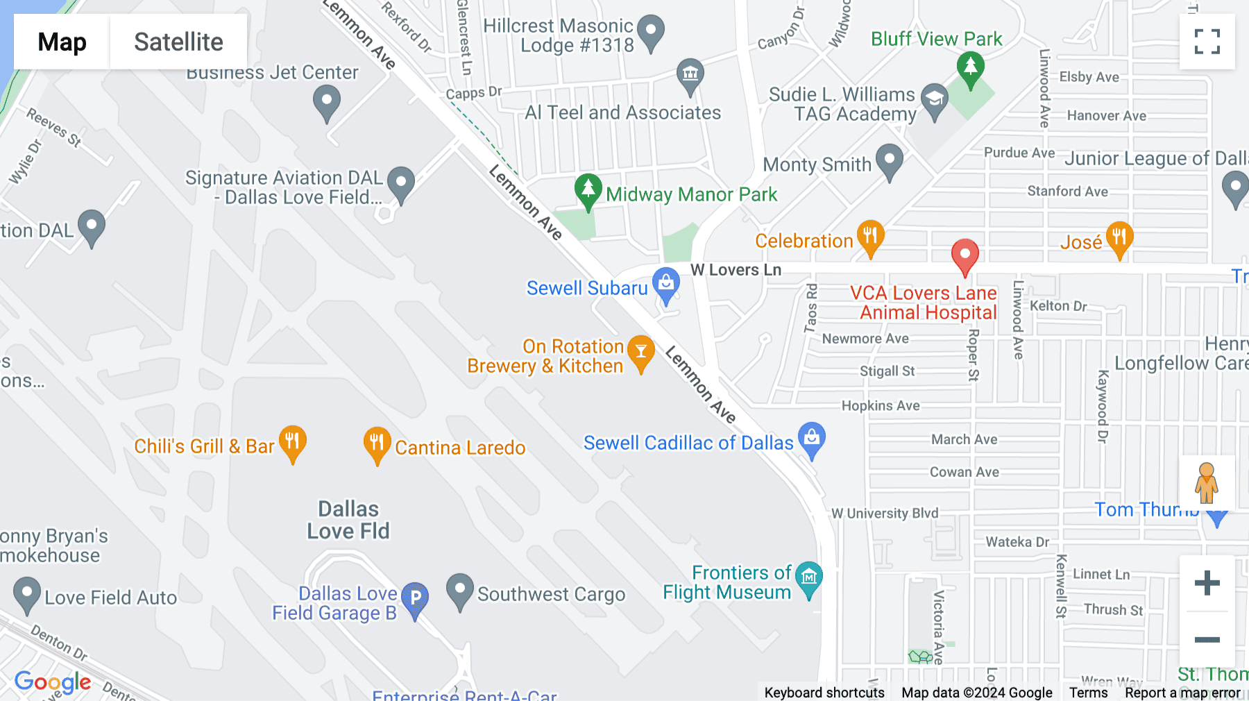 Click for interative map of 7701 Lemmon Avenue, Dallas