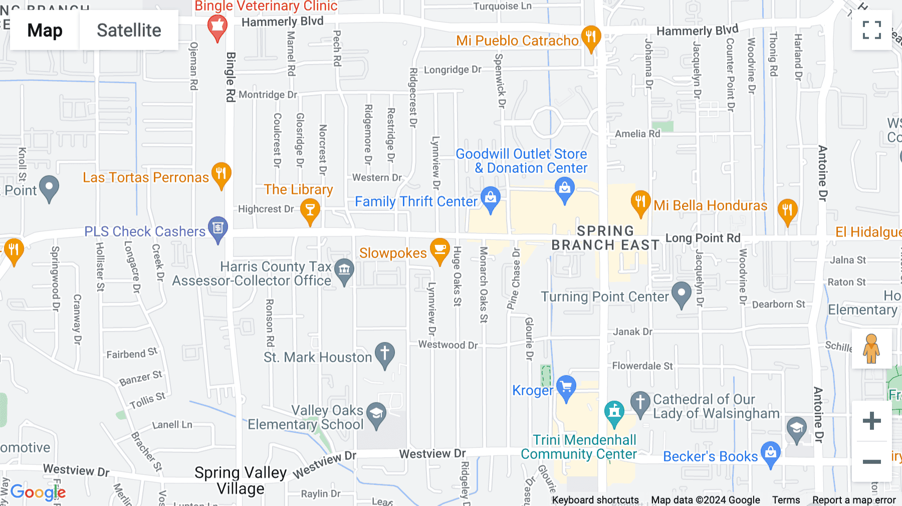 Click for interative map of 8215 Long Point Road, Houston