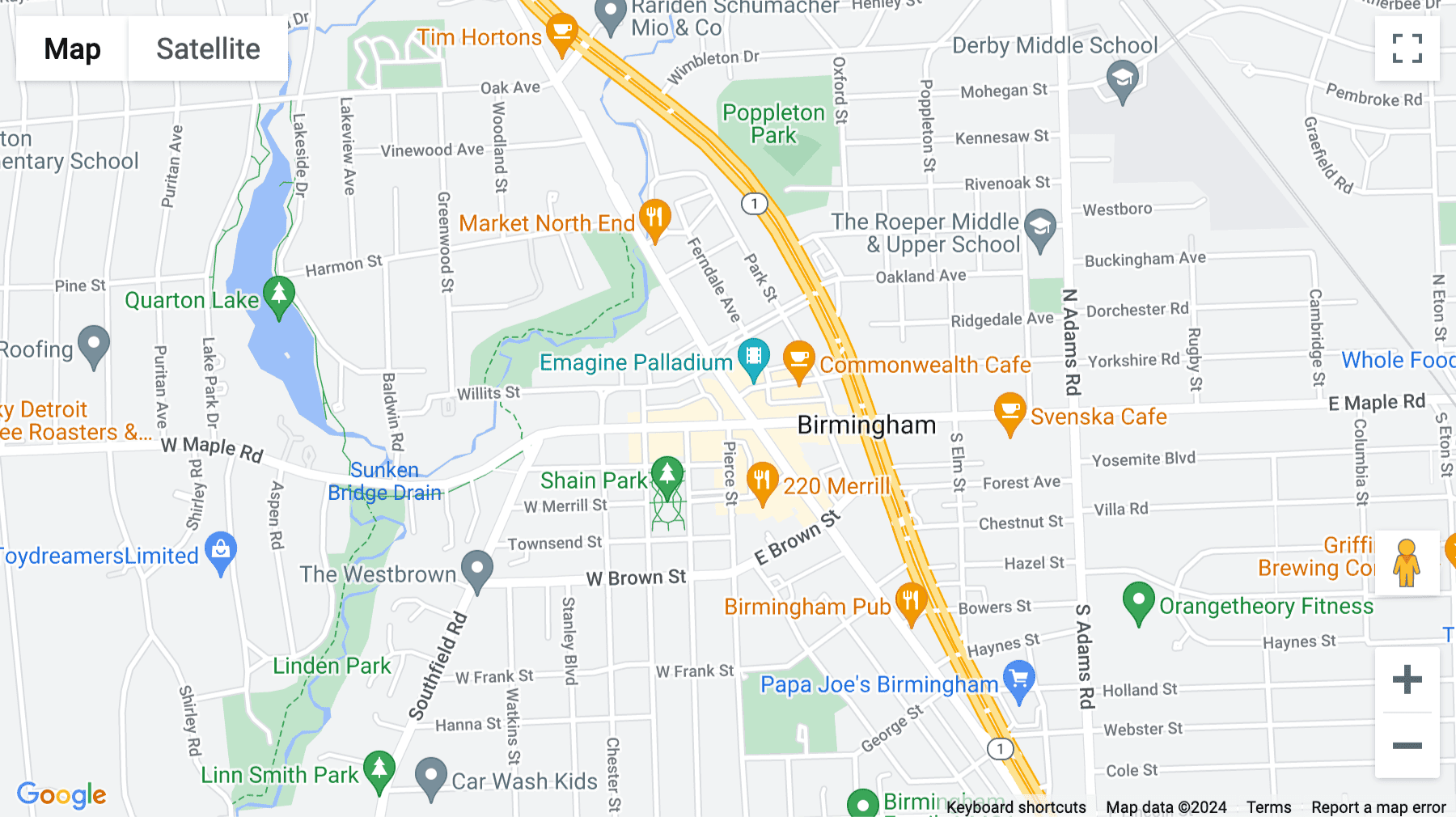 Click for interative map of 135 N. Old Woodward Drive, Birmingham (Alabama)