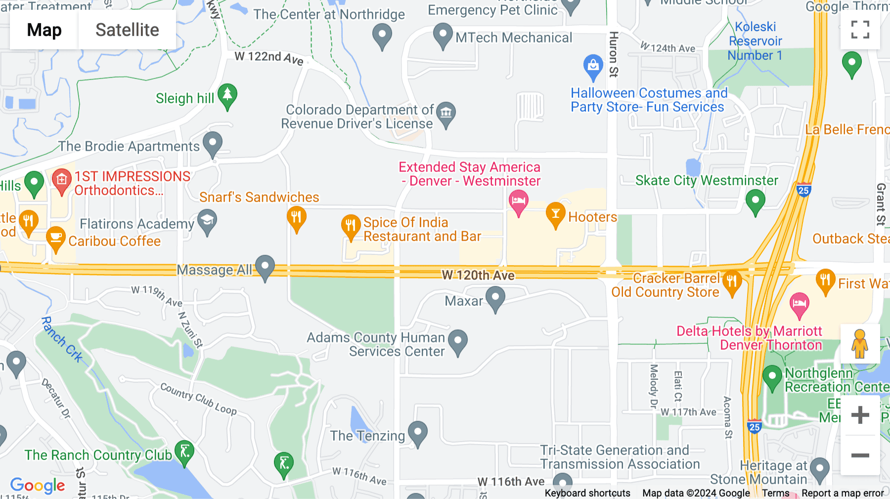Click for interative map of 1499 West 120th Avenue, Suite 110, Westminster, CO, Westminster