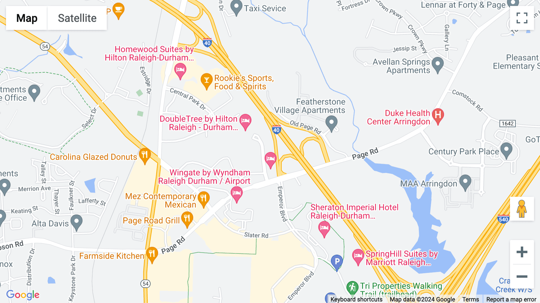 Click for interative map of 4804 Page Creek Lane, Durham (North Carolina)