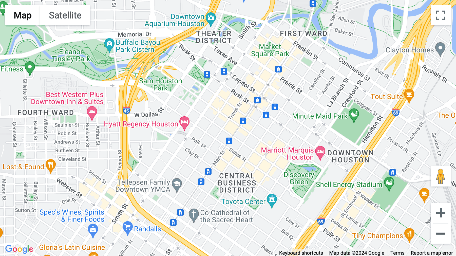 Click for interative map of 1000 Main Street, Suite 2300, Houston