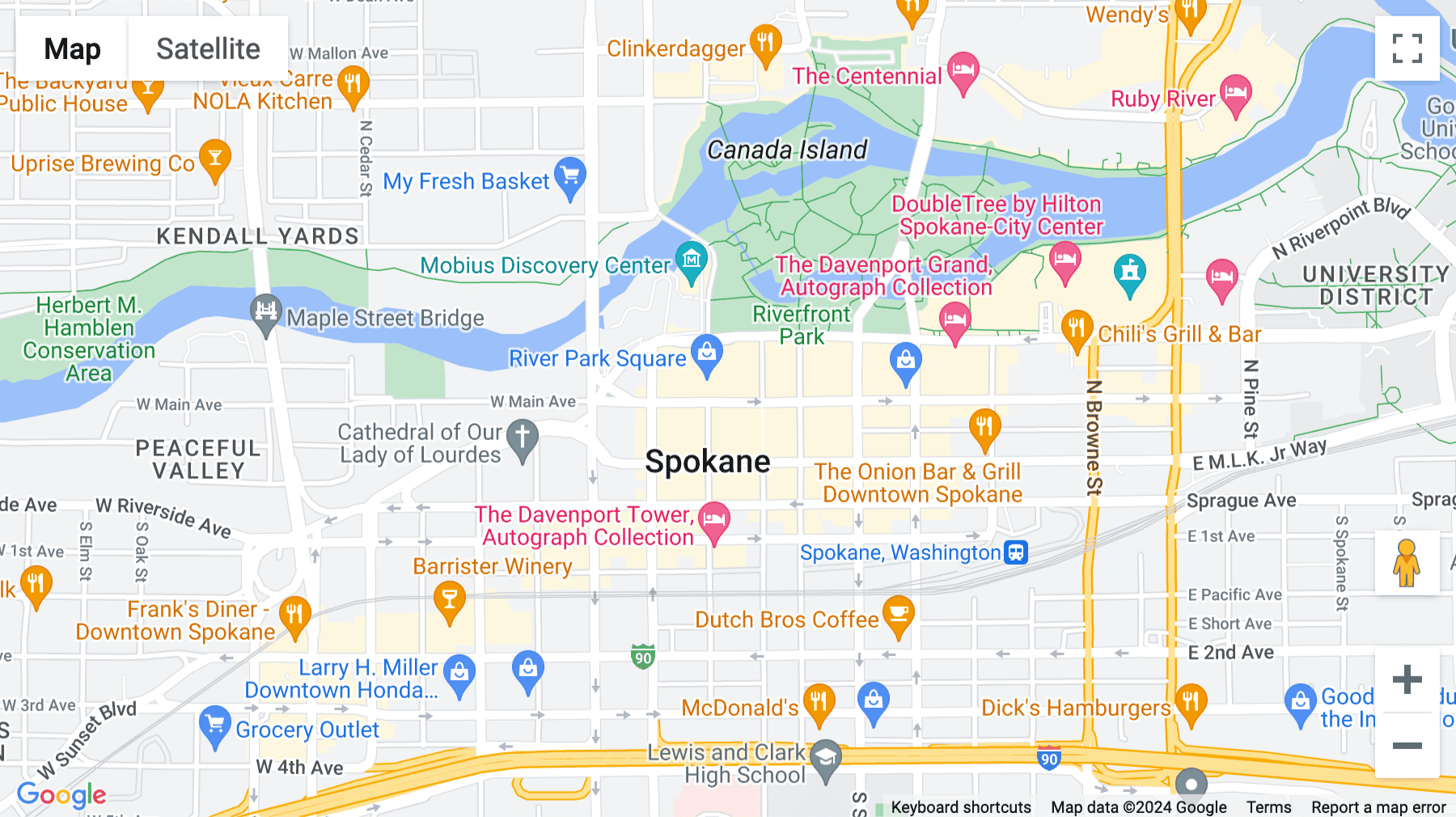 Click for interative map of 707 W. Main Avenue, Suite B1, Spokane