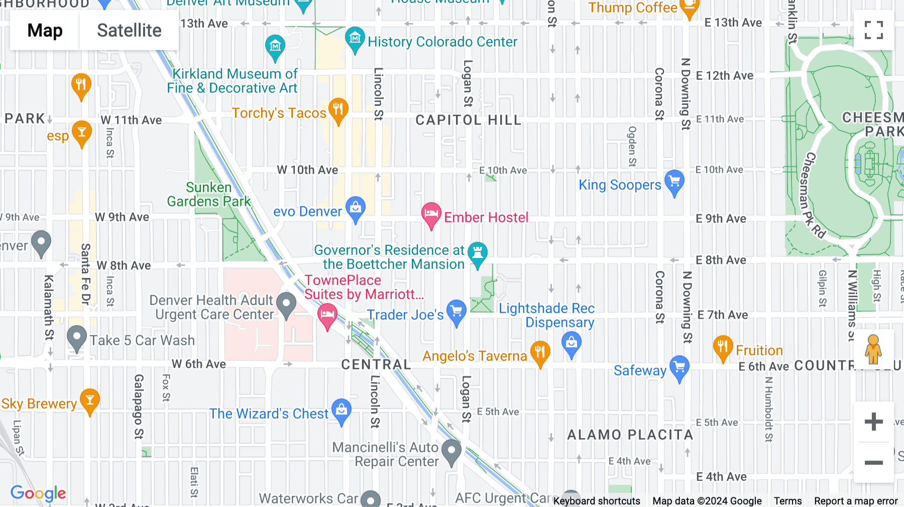 Click for interative map of 800 Grant Street, Suite 110 and 310, Denver, CO 80203, Denver