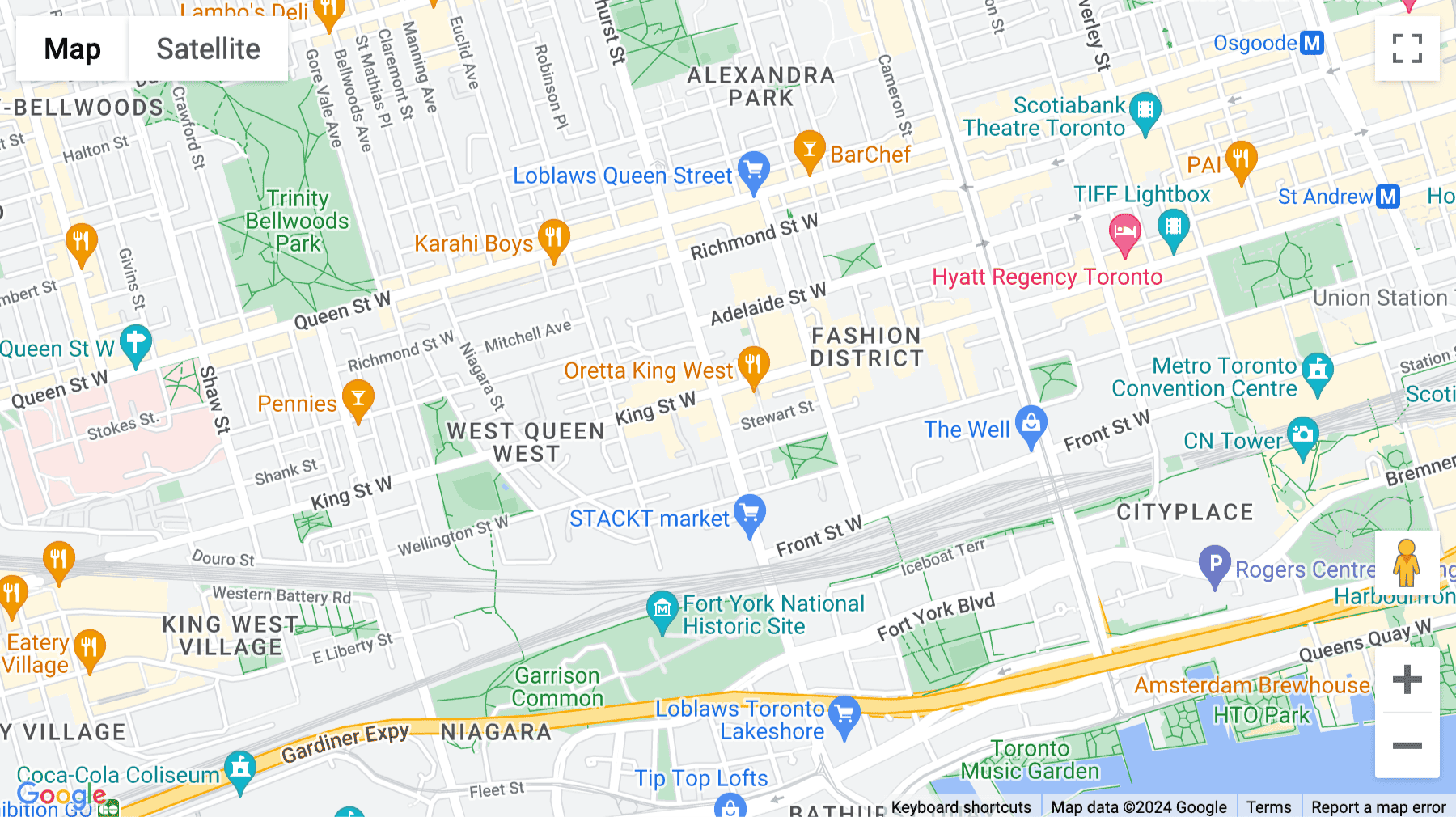 Click for interative map of 73 Bathurst Street, 4th floor, Toronto