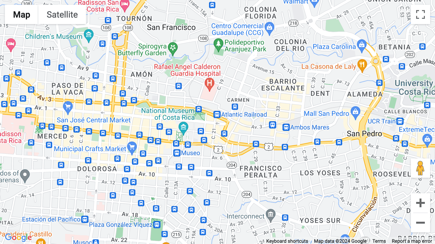 Click for interative map of Avenida 1era, Calle 21 n23, Barrio La California, San Jose
