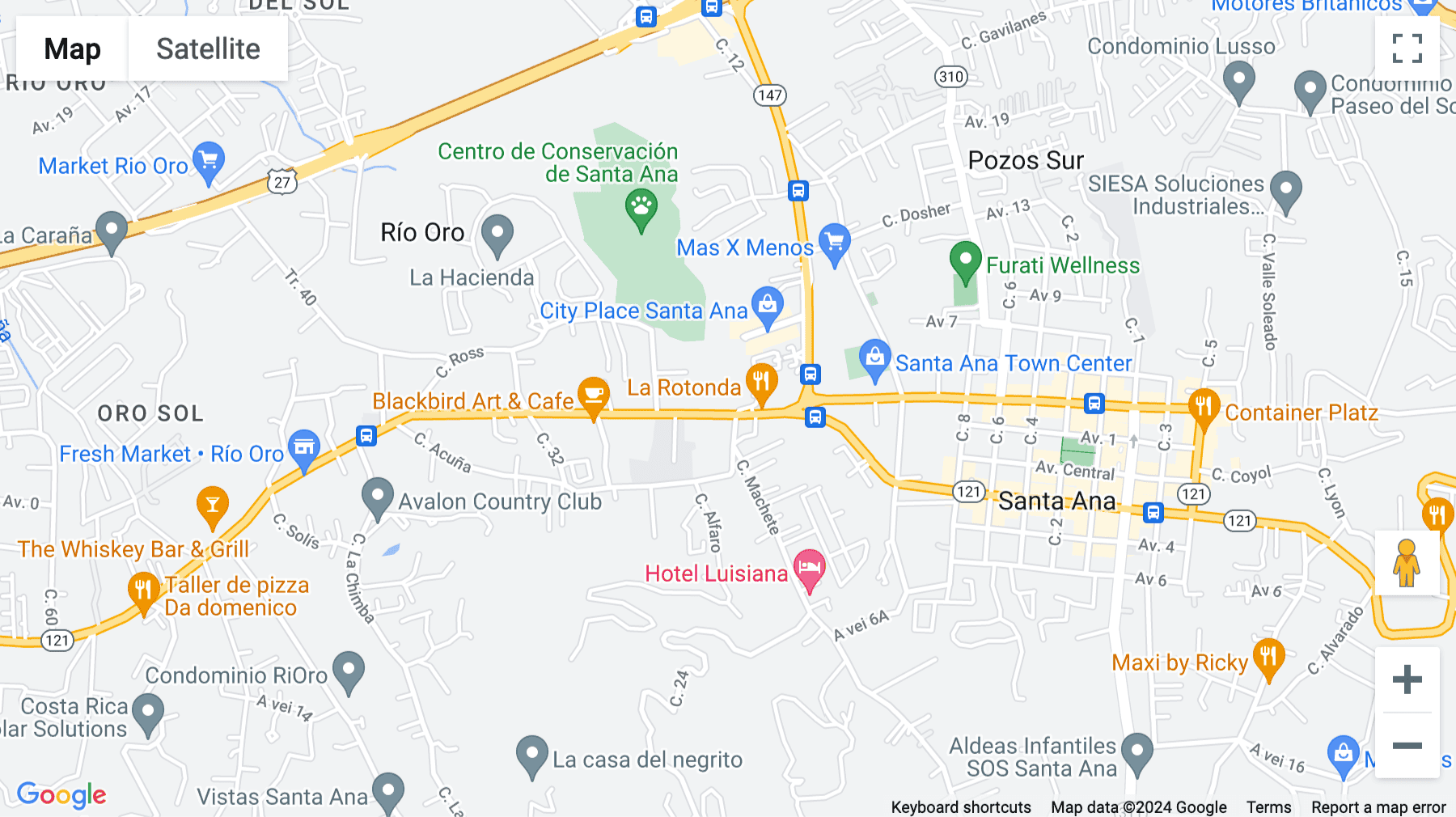 Click for interative map of Santa Ana, contiguo al Automercado de Río Oro, en Arborea Flats, San Jose