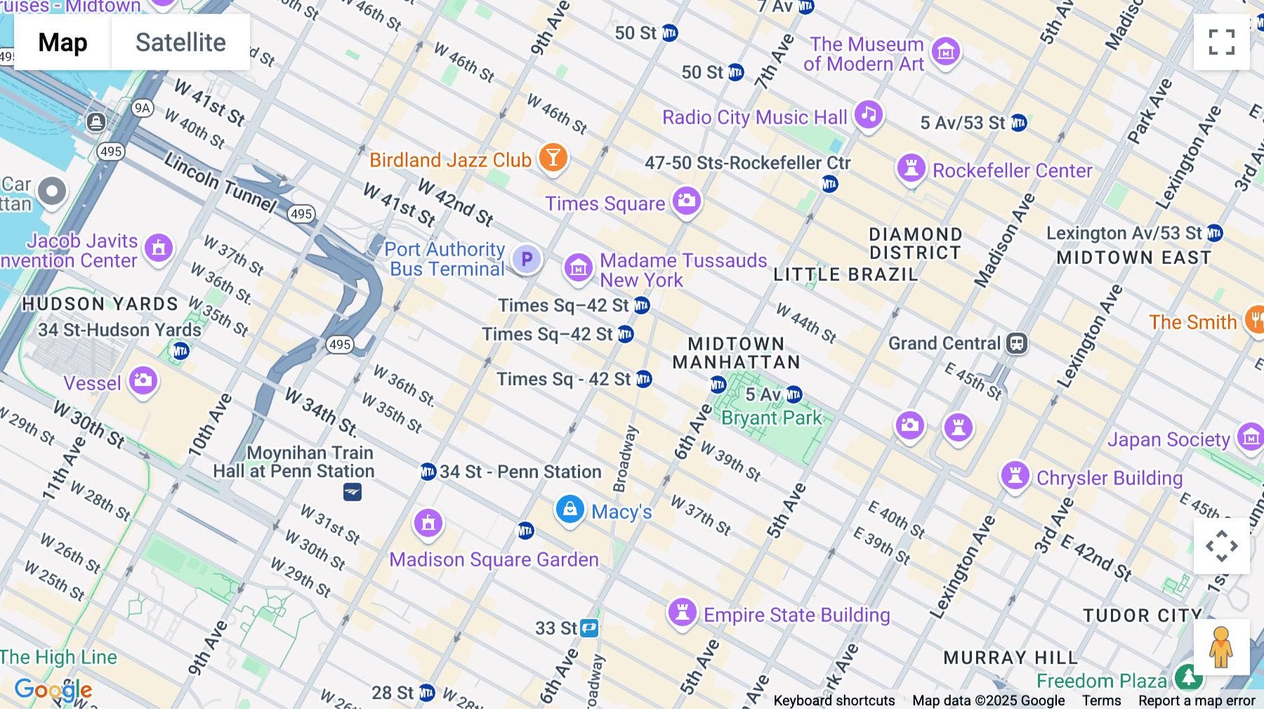Click for interative map of 1441 Broadway, 3rd, 5th and 6th Floors, New York City