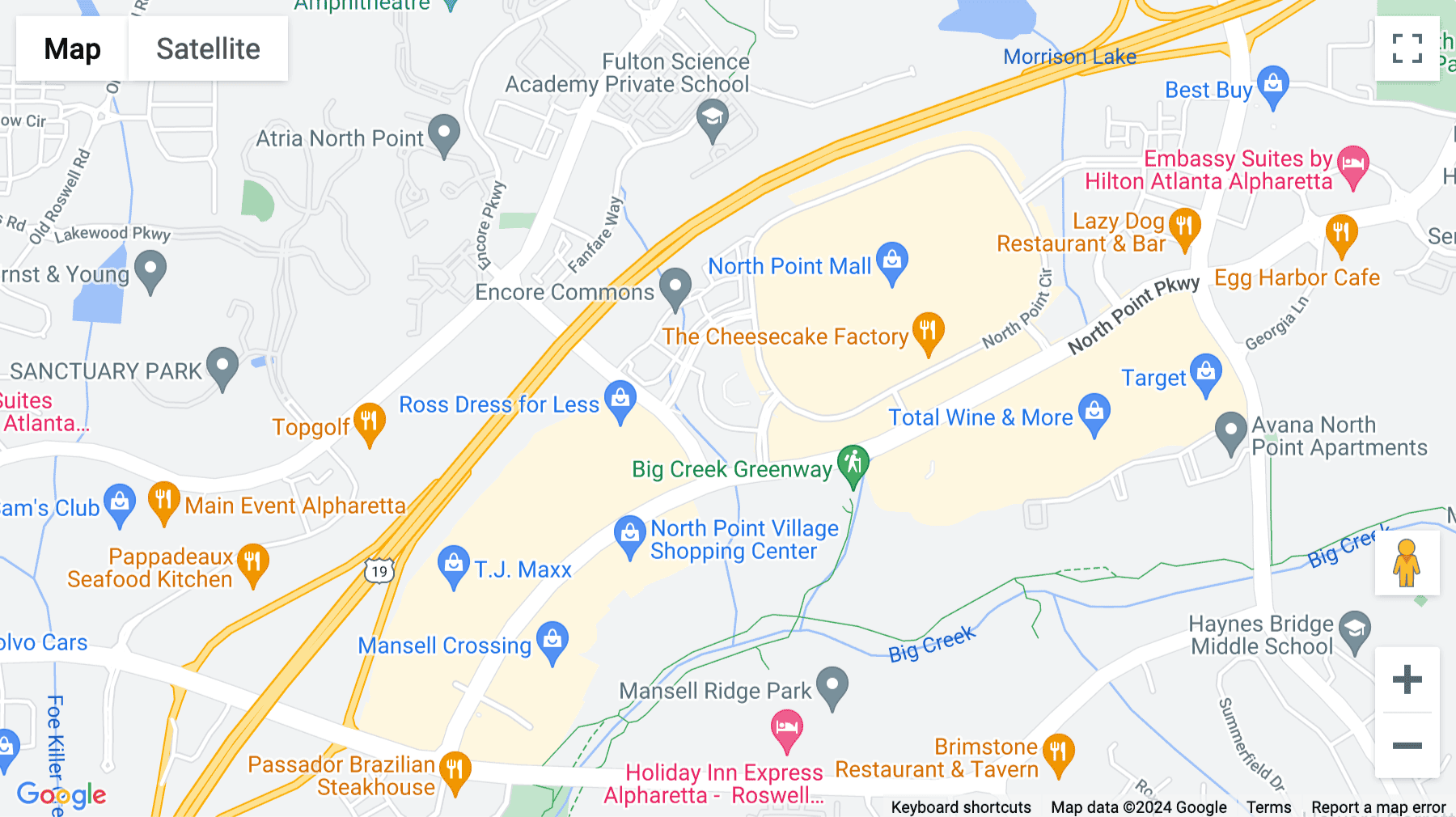 Click for interative map of 100 North Point Center East, Suite 125 & 200, Alpharetta (Georgia)