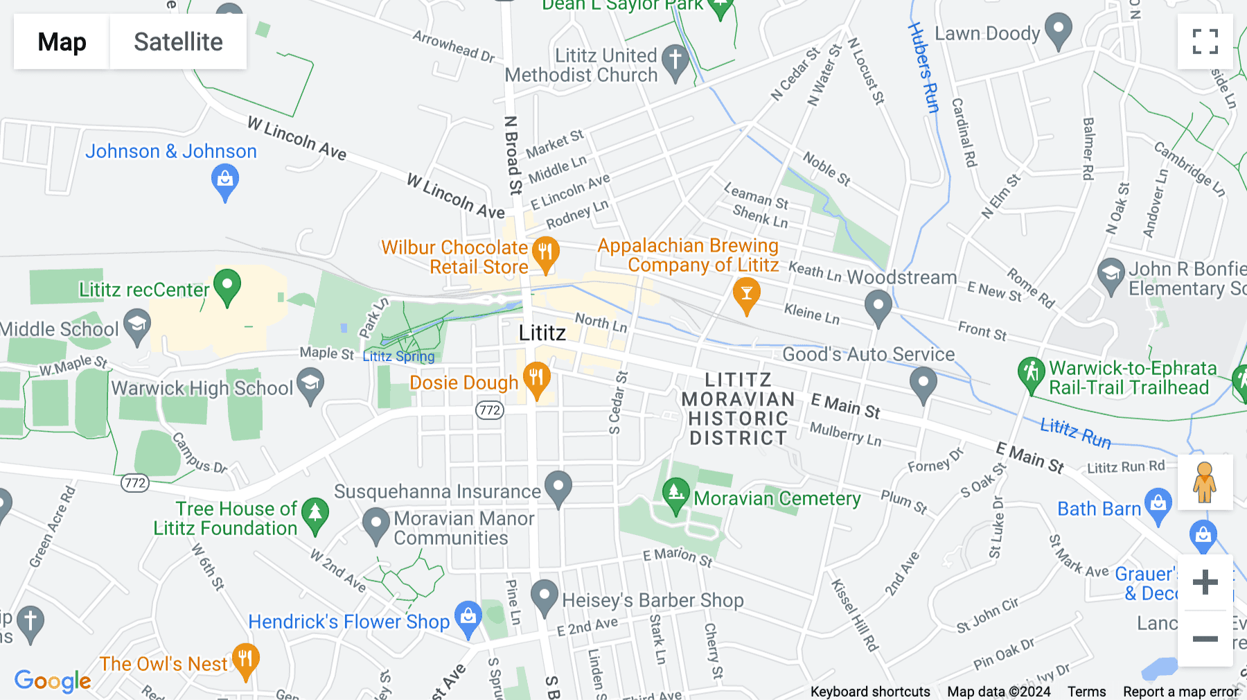 Click for interative map of 79 East Main Street, Lititz