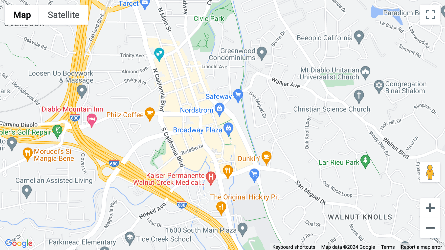 Click for interative map of 1212 Broadway Plaza, 2nd Floor, Walnut Creek
