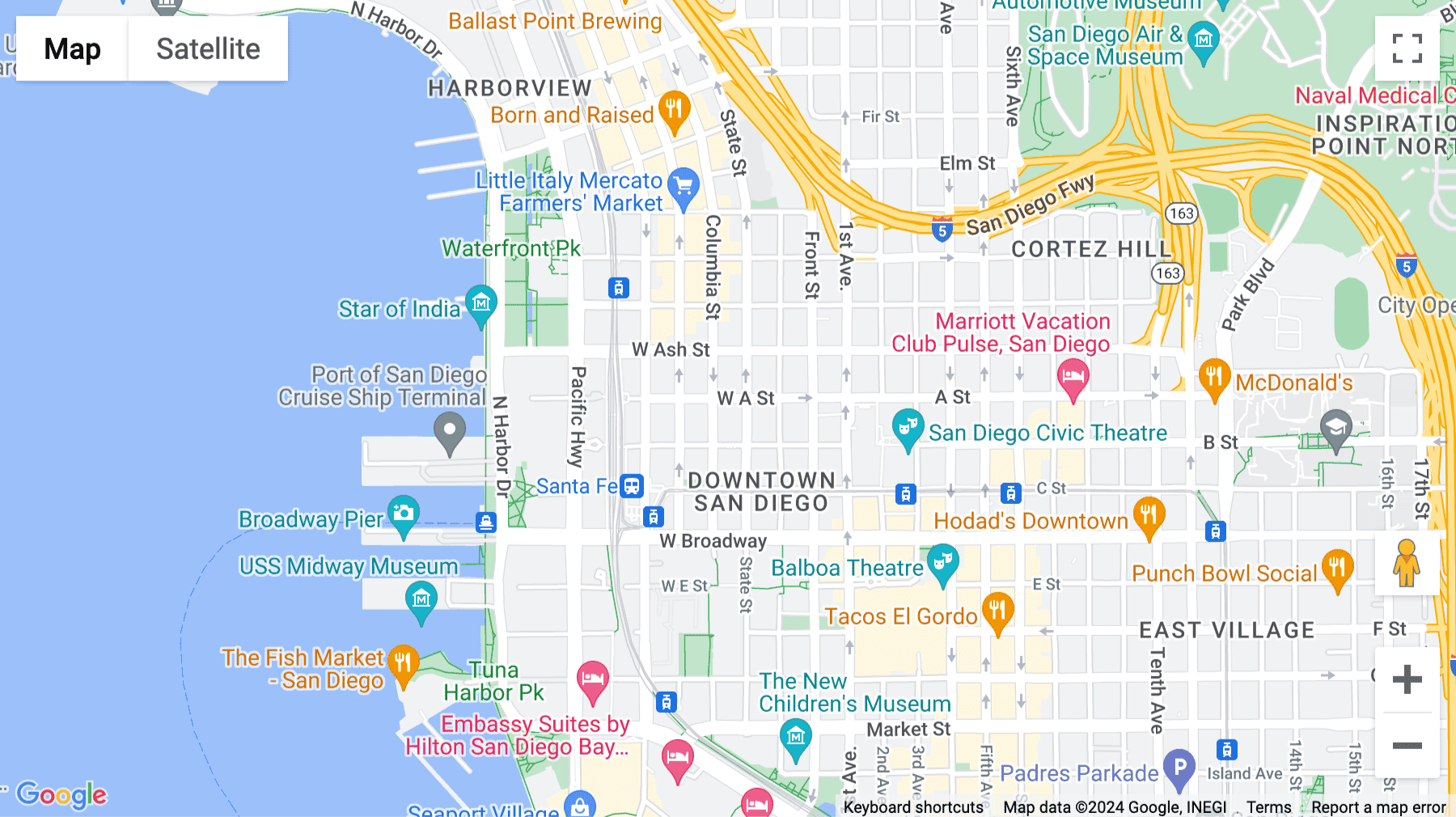 Click for interative map of 401 West A Street, 2nd Floor, San Diego