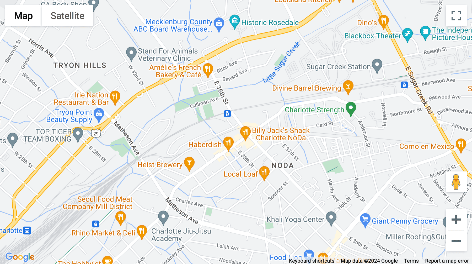 Click for interative map of 436 East 36th Street, 1st Floor, Charlotte (North Carolina)
