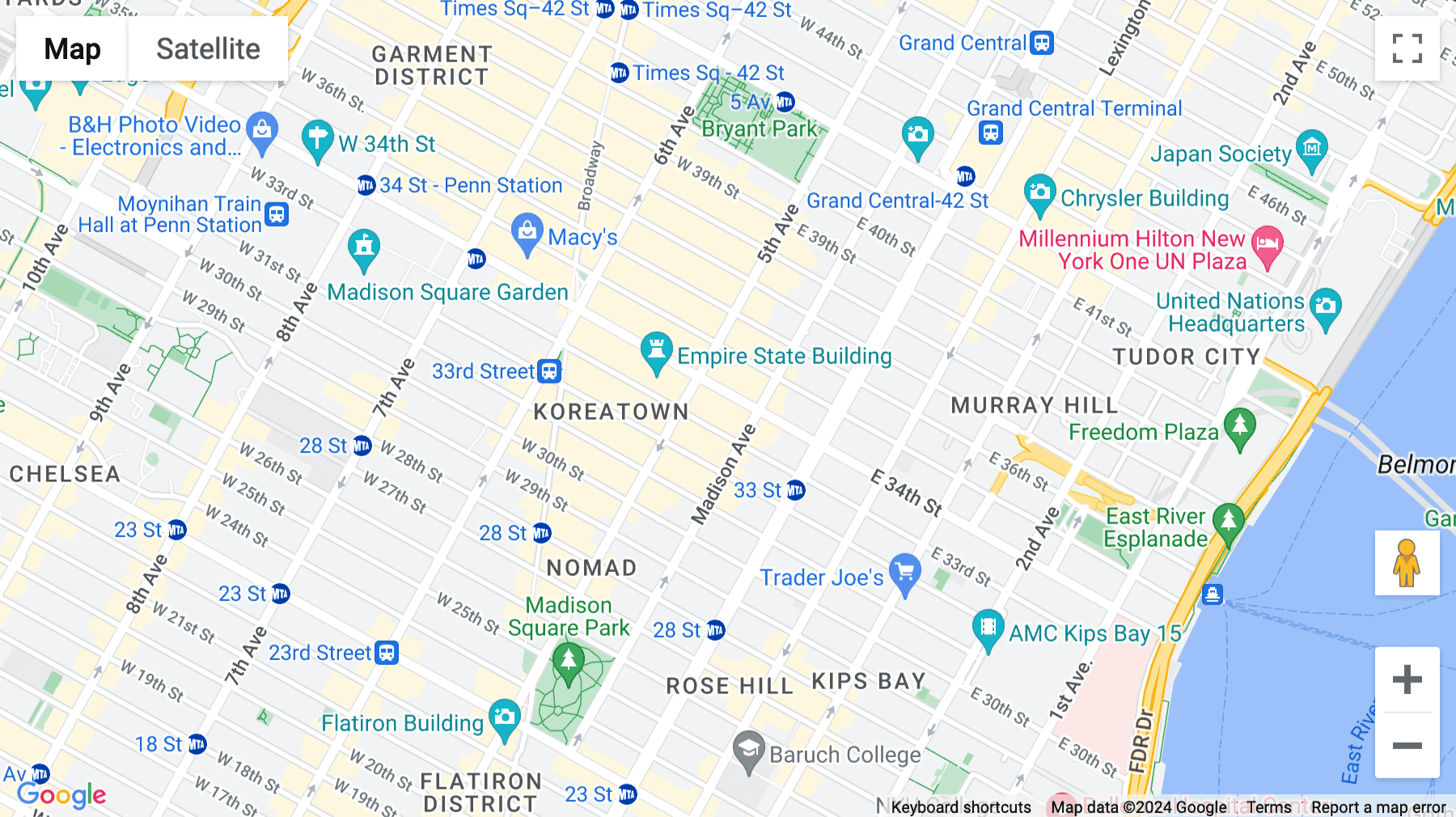 Click for interative map of 16 East 34th Street, New York City
