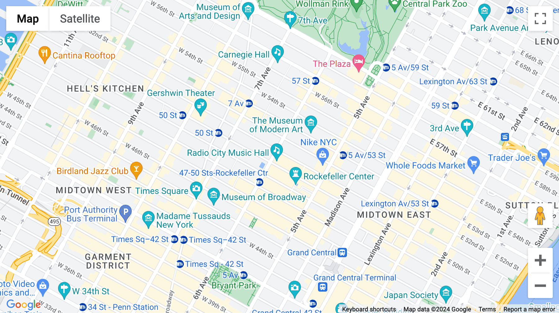 Click for interative map of 1230 Avenue of the Americas, Rock Center, Floors 15, 16, 18, 19, New York City