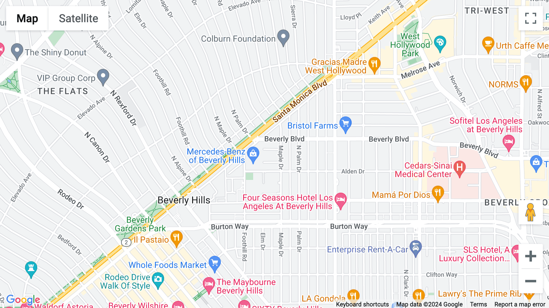 Click for interative map of 407 North Maple Drive, Ground Floor, Beverly Hills (California)