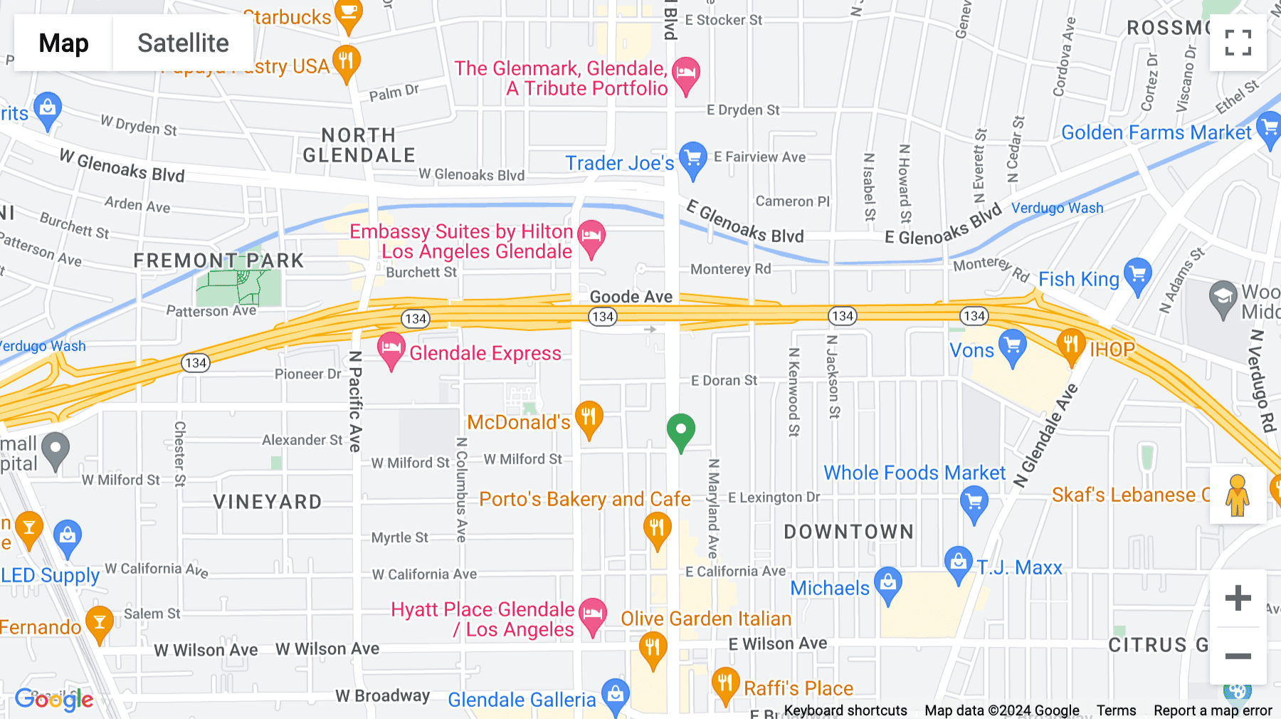 Click for interative map of 611 North Brand Boulevard, Glendale (California)