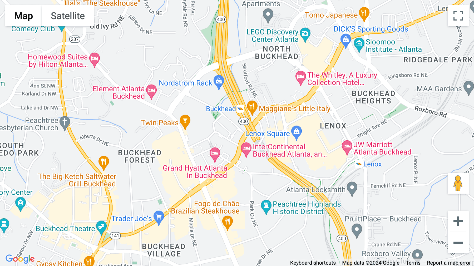 Click for interative map of 3344 Peachtree Road Northeast, Atlanta