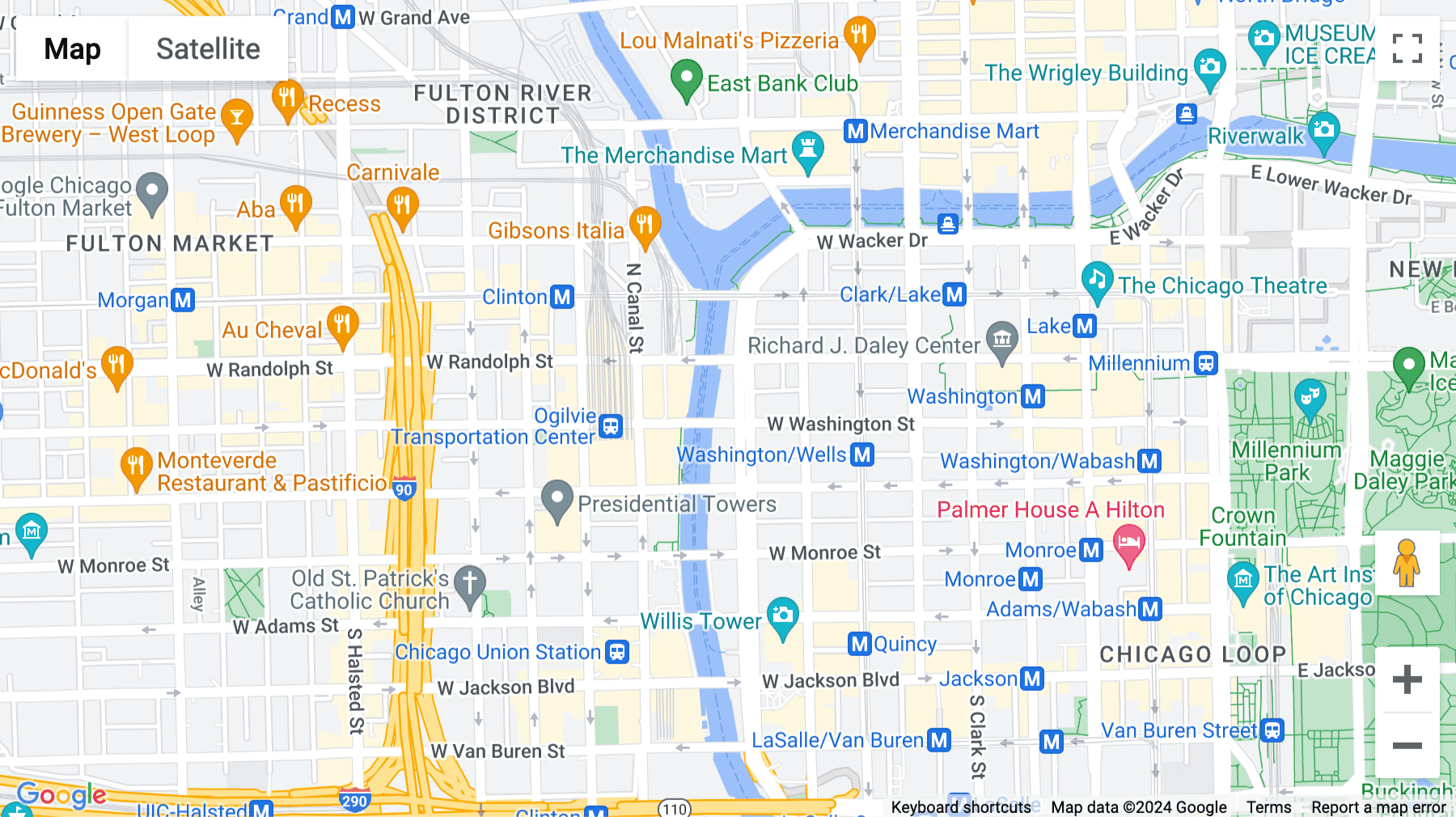 Click for interative map of 110 North Wacker Drive, Chicago