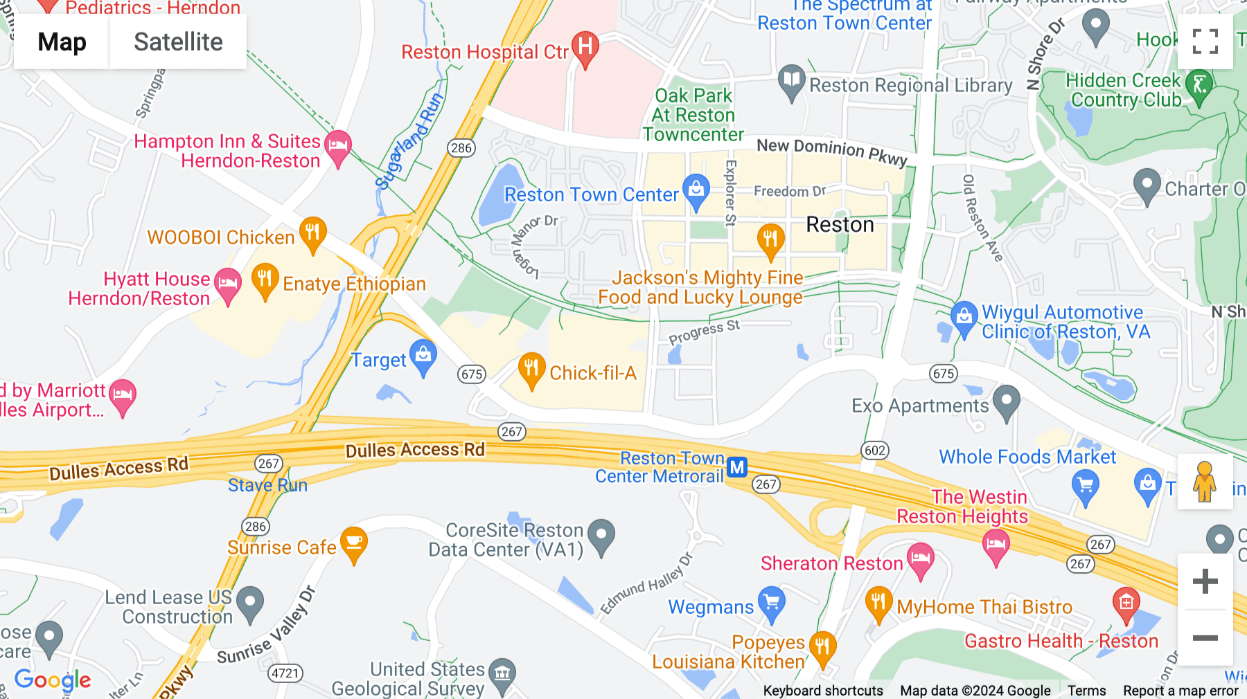 Click for interative map of 12110 Sunset Hills Road, Suite 600, ​Workspace at Reston Town Center, Reston