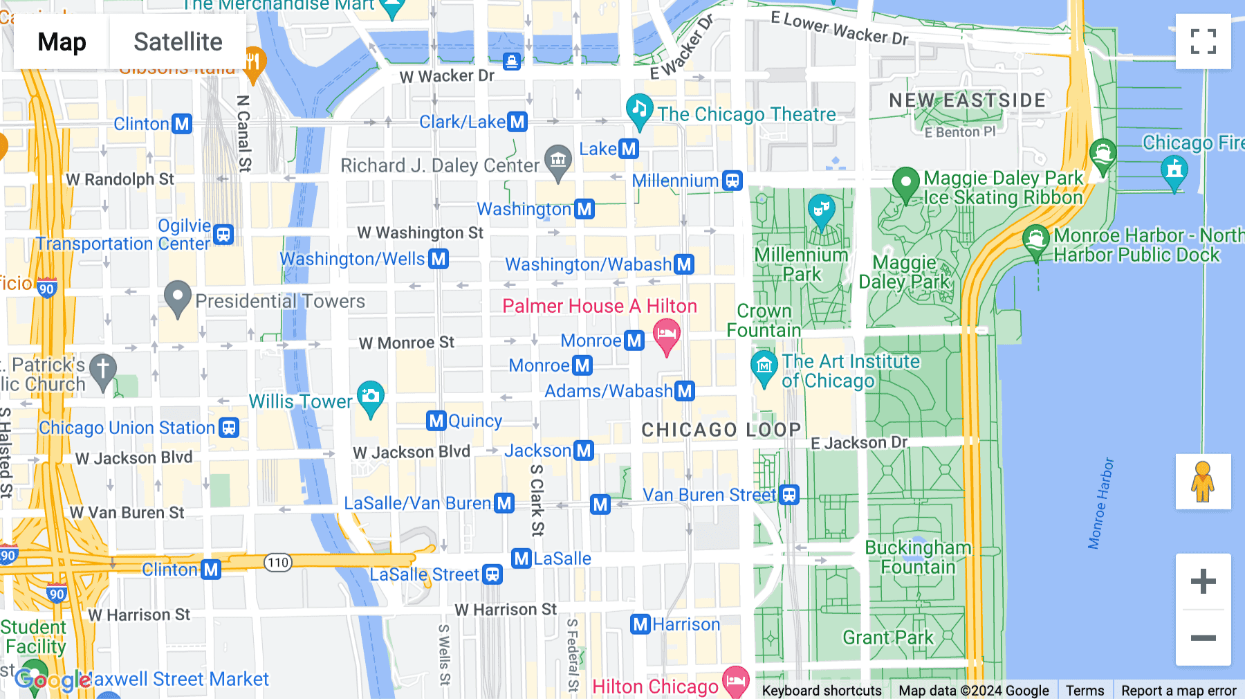 Click for interative map of Chicago Loop, Chicago