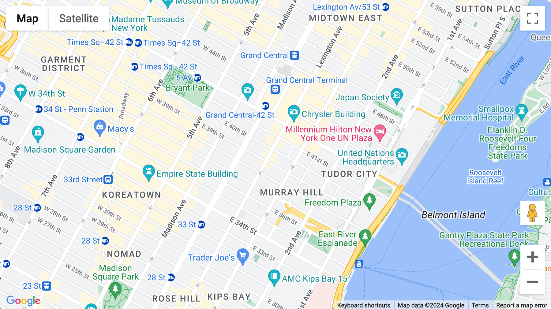Click for interative map of Grand Central, 353 Lexington Avenue, New York City