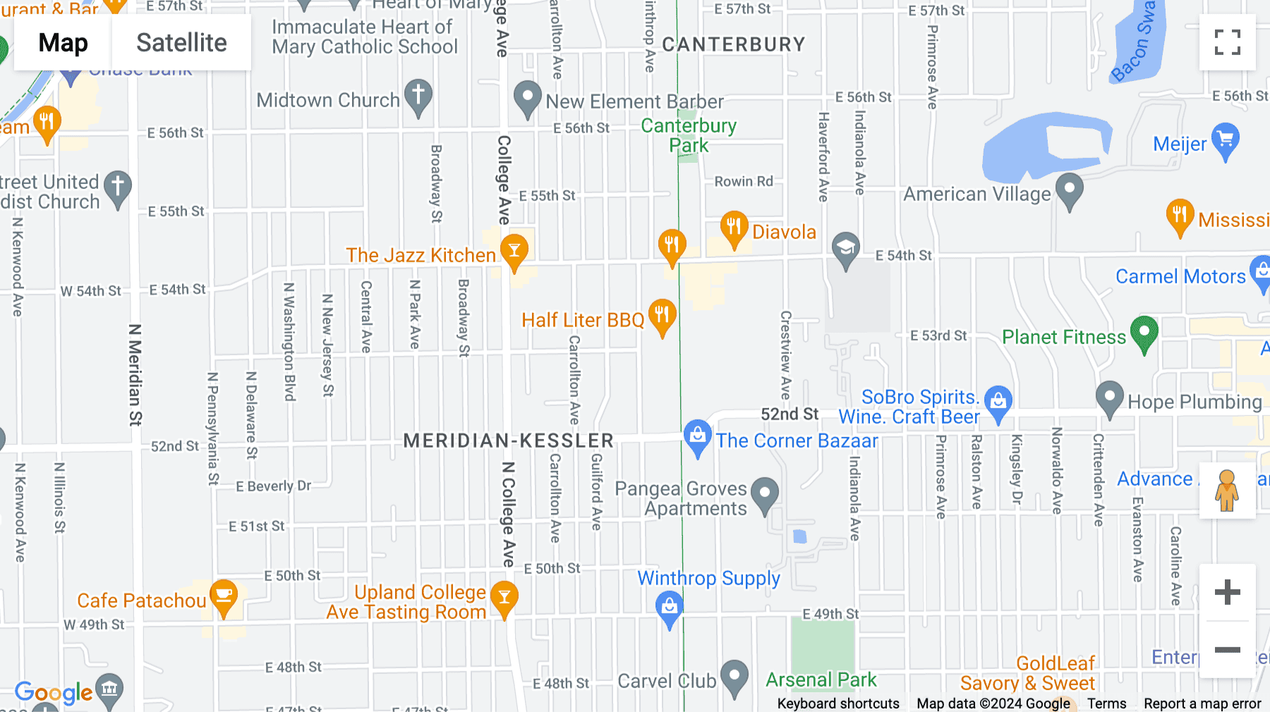 Click for interative map of 5266 Winthrop Ave, Indianapolis