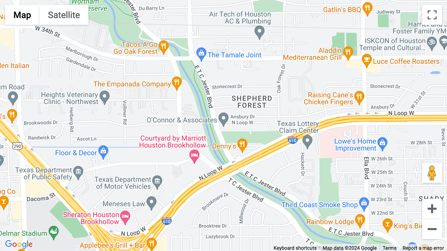 Click for interative map of 2200 North Loop West, Houston