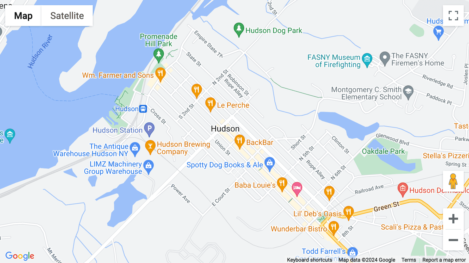 Click for interative map of 320 Warren St., Hudson