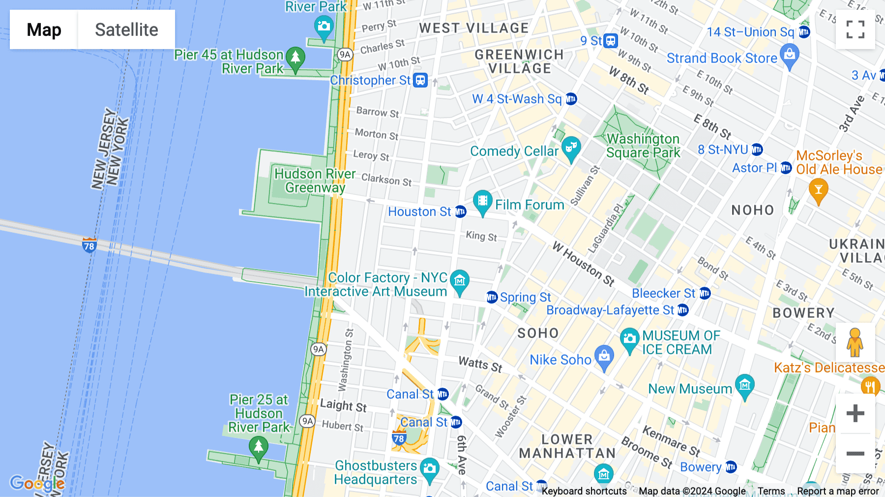 Click for interative map of 175 Varick Street, 1st, 2nd and 4th Floors, New York City
