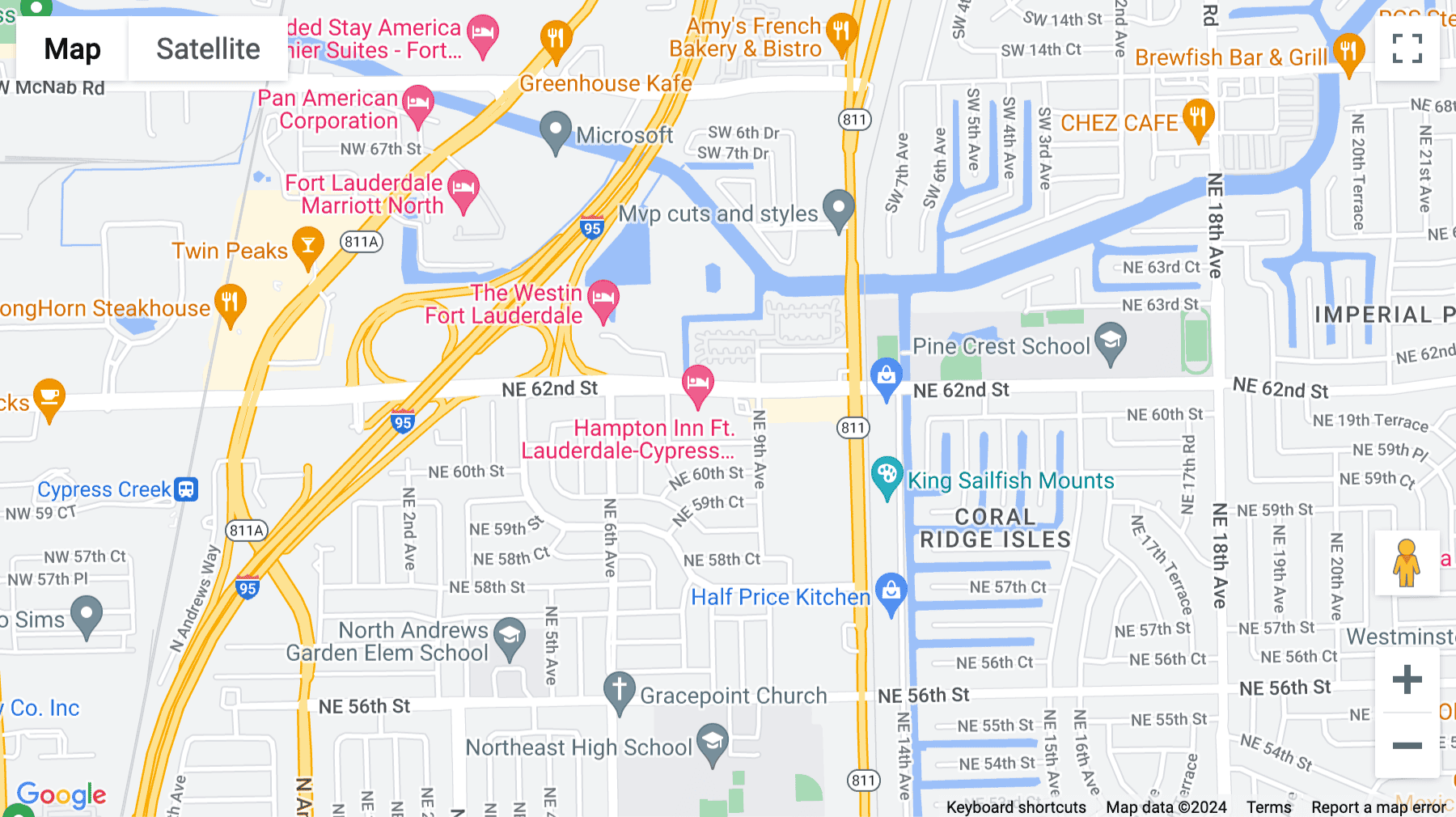Click for interative map of 800 East Cypress Creek Road, Fort Lauderdale