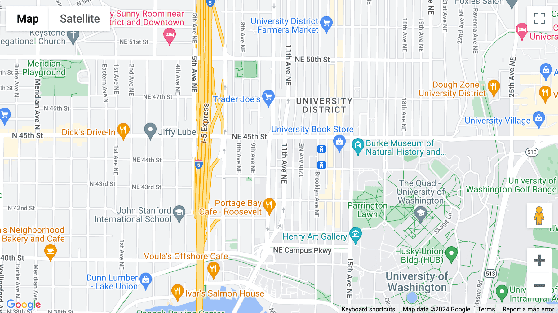 Click for interative map of 4311 11th Avenue NE, 5th and 6th Floor, Seattle