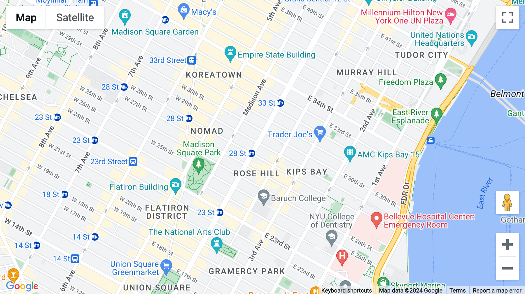 Click for interative map of 419 Park Avenue South, New York City